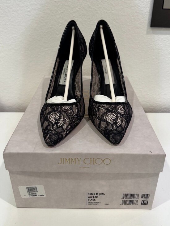 JimmyChoo Shoes - JIMMY CHOO ROMY85 High Heels Black Lace